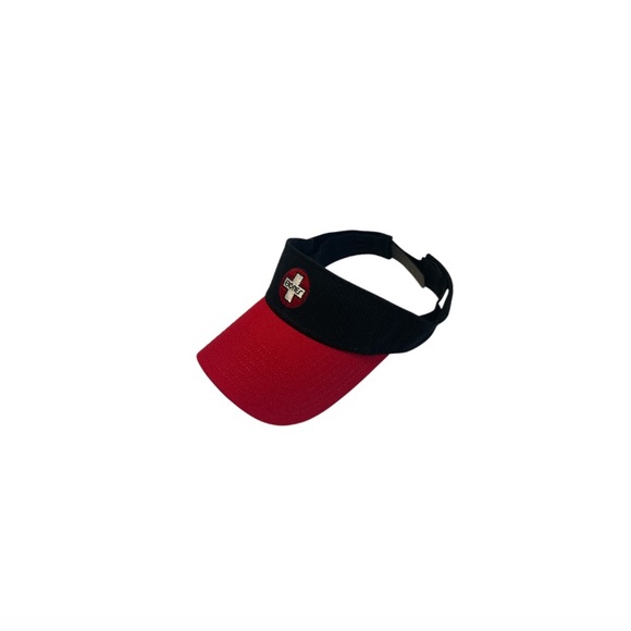 🆕 Bones Bearings Black and Red Snap Back Adjustable Visor Hat - Picture 1 of 7